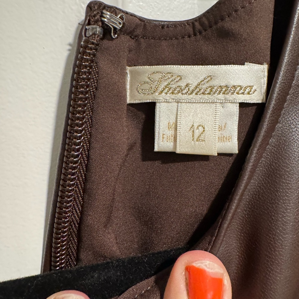 ✨ Shoshanna Faux Leather Belted Dress – Size 12 ✨ - Picture 3 of 7